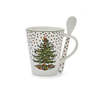 Spode Christmas Tree Mug & Spoon Set