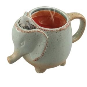 Ceramic 15oz Elephant Tea Mug Green