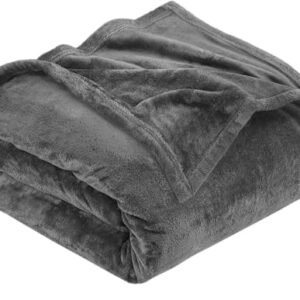 Utopia Bedding Fleece Blanket Queen Size Grey 300GSM Luxury Bed Blanket