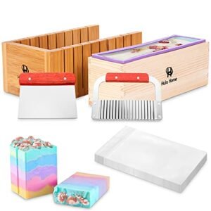 Hula Home Premium Soap Making Kit - 44oz Purple Silicone Mold with Wooden Box
