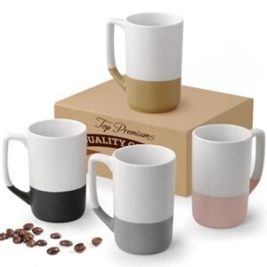 Large Ceramic Coffee Mug Set of 4