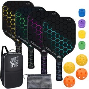 JoncAye Pickleball-Paddles-Set of 4 or 2 Rackets with Balls