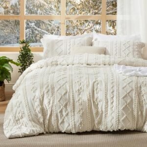 Bedsure Tufted Boho Comforter Set Queen Size